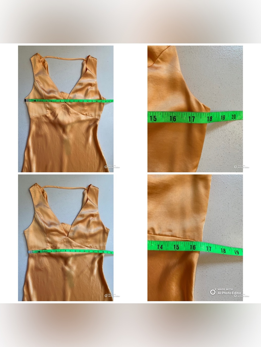Lulus Large Incredible Love Light Orange Satin Cowl Back Midi Slip Dress NWT - Picture 14 of 16